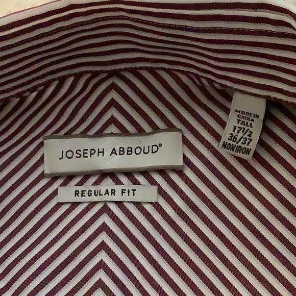 Men’s Joseph Abboud striped dress shirt Tall Size 17 1/2, 36/37 reg. See pics. - Picture 2 of 8